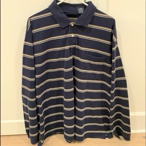 Men’s striped long sleeve polo shirt